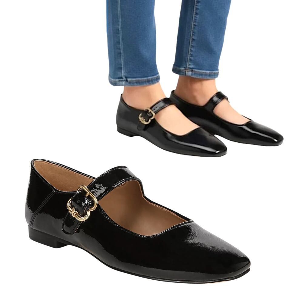 Sam Edelman, 'Michaela' Mary Jane Ballet Flats, Patent Leather, Black Size 8.5